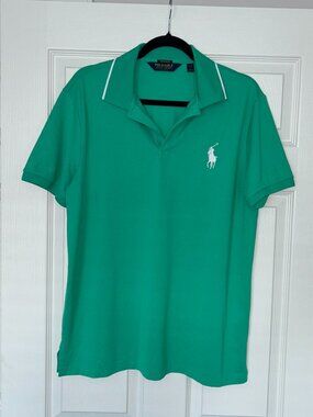 Polo Golf Ralph Lauren Polo Mens Large Green Pro Fit Performance Stretch